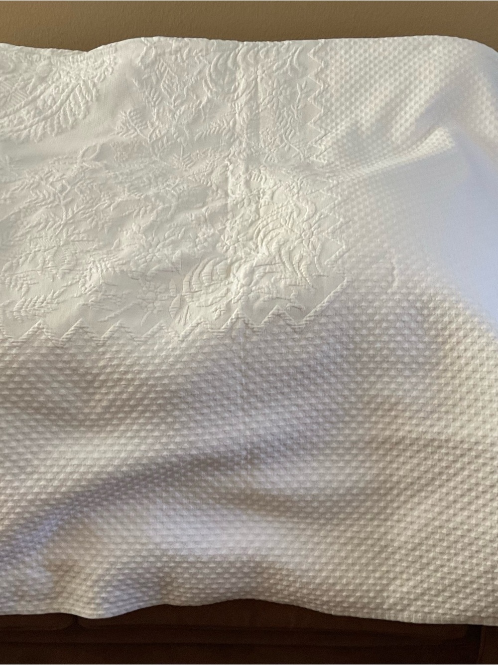 VTG RALPH LAUREN White QUEEN Matelasse Cotton Coverlet